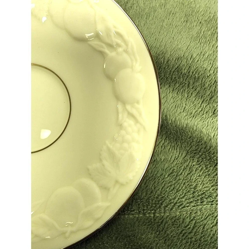 Lenox Fruits of Life Saucer Round Plate Raised Fruits and Leaves